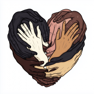 Diverse Hands Heart Logo