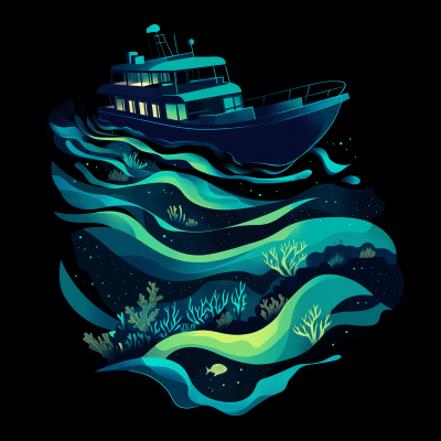 Bioluminescent Swamp Boat