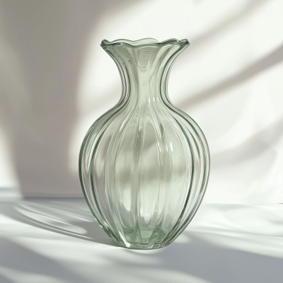 Glass Vase with Fluting Patterns