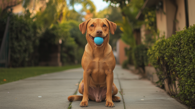 Happy Brazilian Dog with Ball