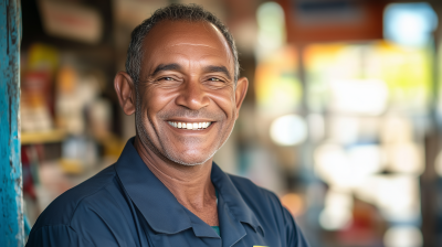 Smiling Gas Station Attendant