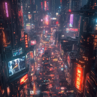 Cyberpunk Cityscape at Night