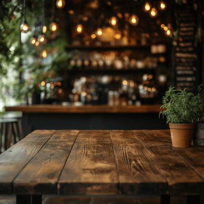 Empty Dark Wooden Table