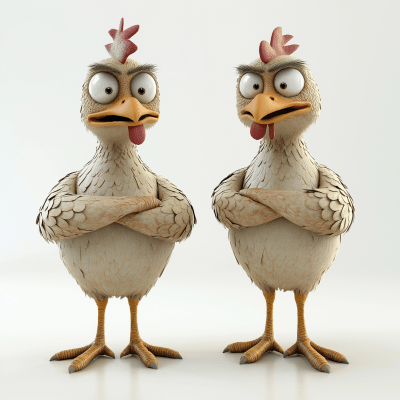 Angry 3D Chicken Characters