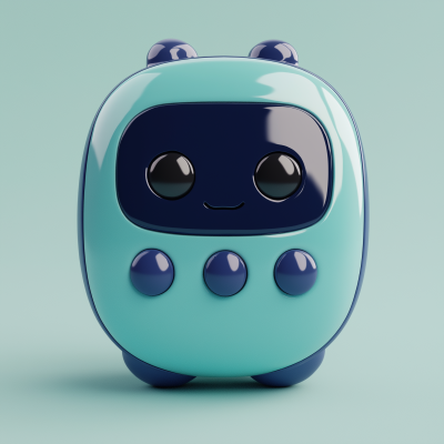 90s Cyan Tamagotchi Render