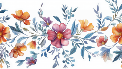 Art Nouveau Floral Border