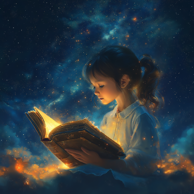 Girl Under Starry Sky