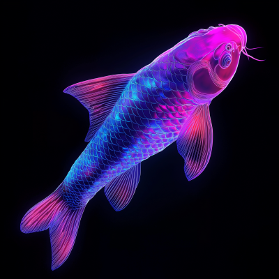 Neon Blue and Pink Coy Carp