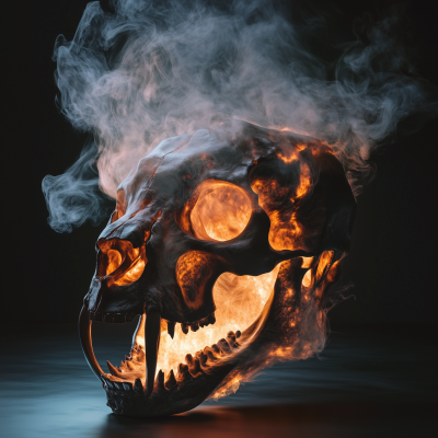 Lion’s Skull with Smoke