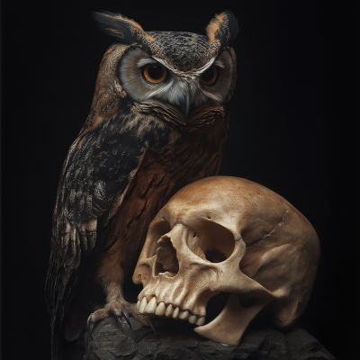 Owl and Skull