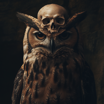 Owl with Skull