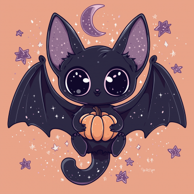 Playful Bat Illustration