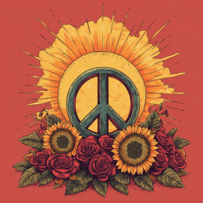 Peace Sign with Flowers