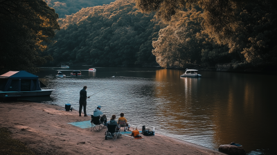 Family Fishing by the River