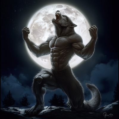 Muscular Werewolf Howling