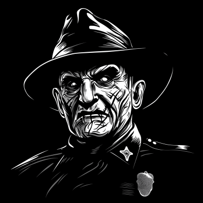 Black and White Freddy Krueger Vector Art