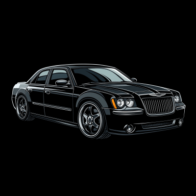 Vector Vinyl Sticker of Chrysler 300