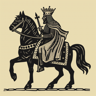 Medieval King and Horse Logo