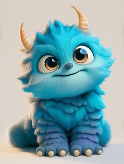 Cute Blue Little Monster