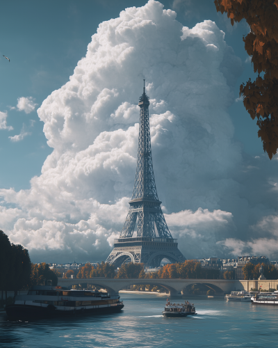 Eiffel Tower Under Cloudy Sky