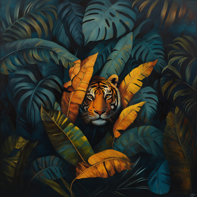 Tiger in Tobacco Leaves