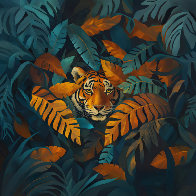 Tiger Among Tobacco Leaves