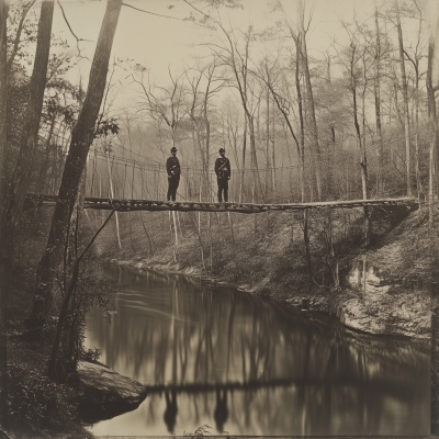 Union Soldiers on Bridge