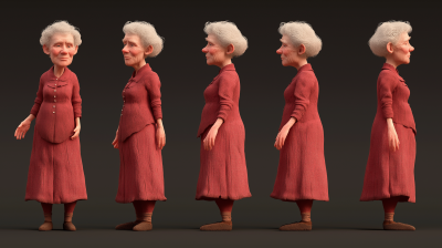 Elderly Woman Character Poses