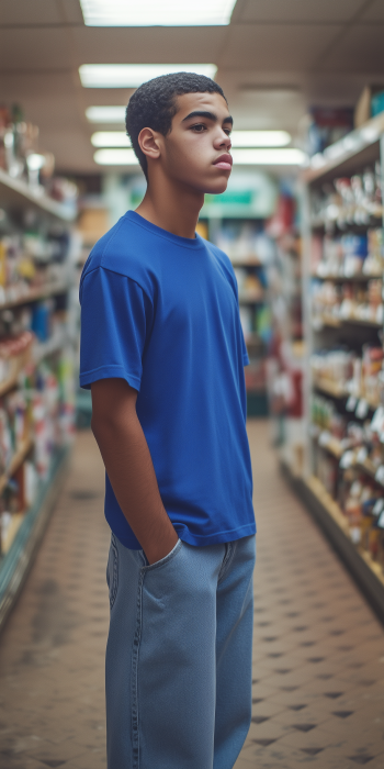 Young Man in Corner Shop