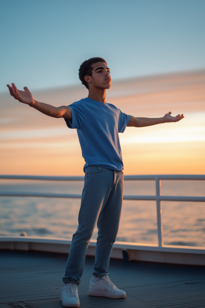 Confused Boy on Boat