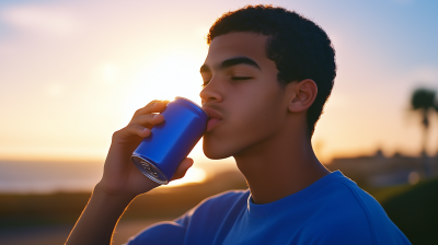 Enjoying a Refreshing Drink