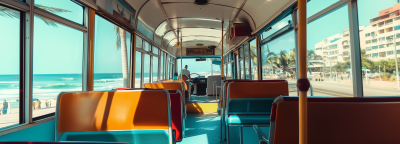 Brazilian Bus Interior in Rio de Janeiro