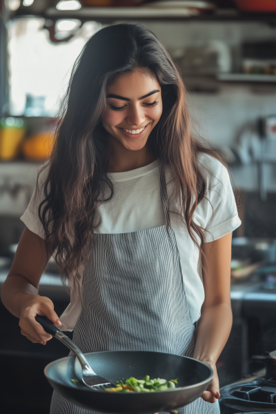 Hispanic Woman Cooking