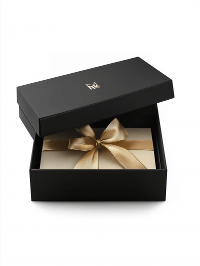 Elegant Black Box with Ribbon