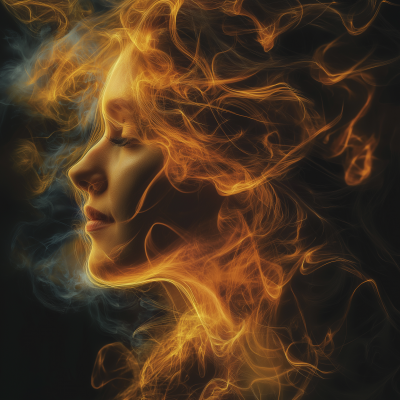 Flaming Hair Portrait