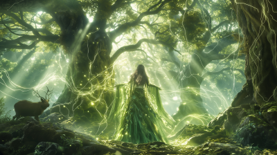 Mystical Sorceress in Forest