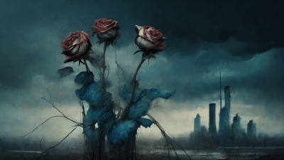 Wilted Roses in Gloom