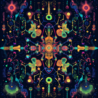 Psychedelic DMT Molecule Pattern