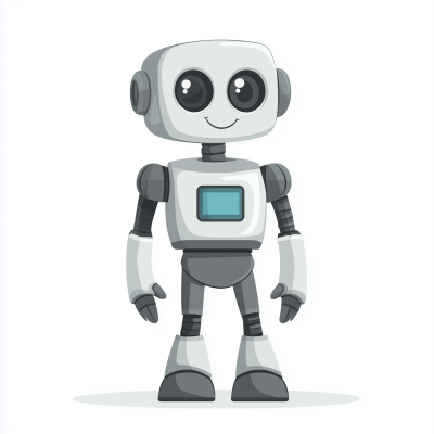 Friendly Grey Humanoid Robot