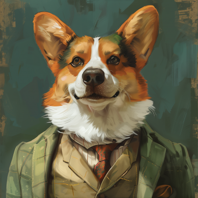 Corgi Postcard Art