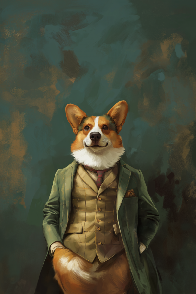 Corgi Postcard Painting