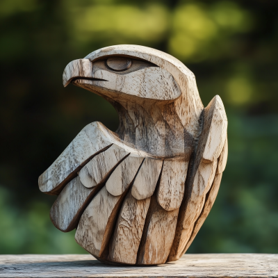 Wooden Eagle Sculpture