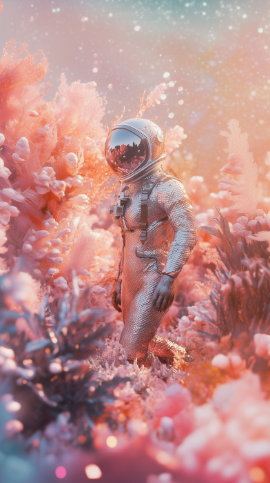 Astronaut in a Galactic Garden