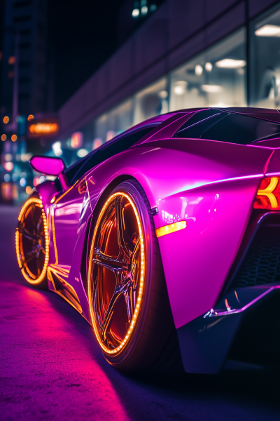 Pink Lamborghini with LED Lights