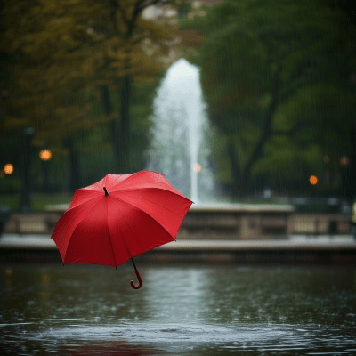 Red Umbrella in Central Park