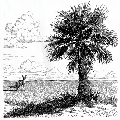 Palm Tree with Kangaroo