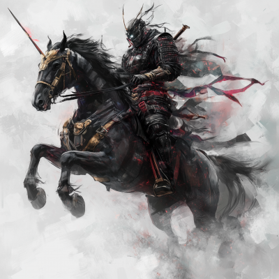 Futuristic Samurai on Horse