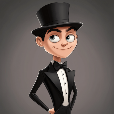 Cartooned British Boy in Tuxedo