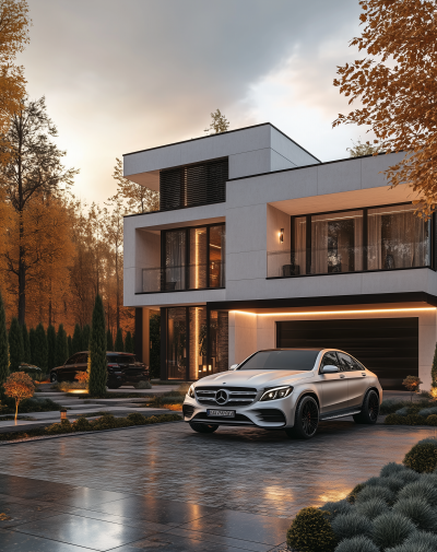 Modern Villa with Luxury Cars