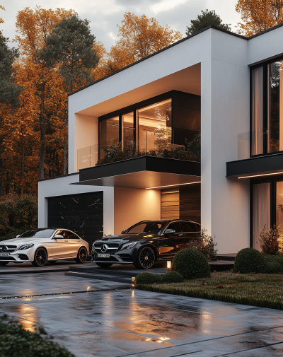 Modern Villa with Luxury Cars